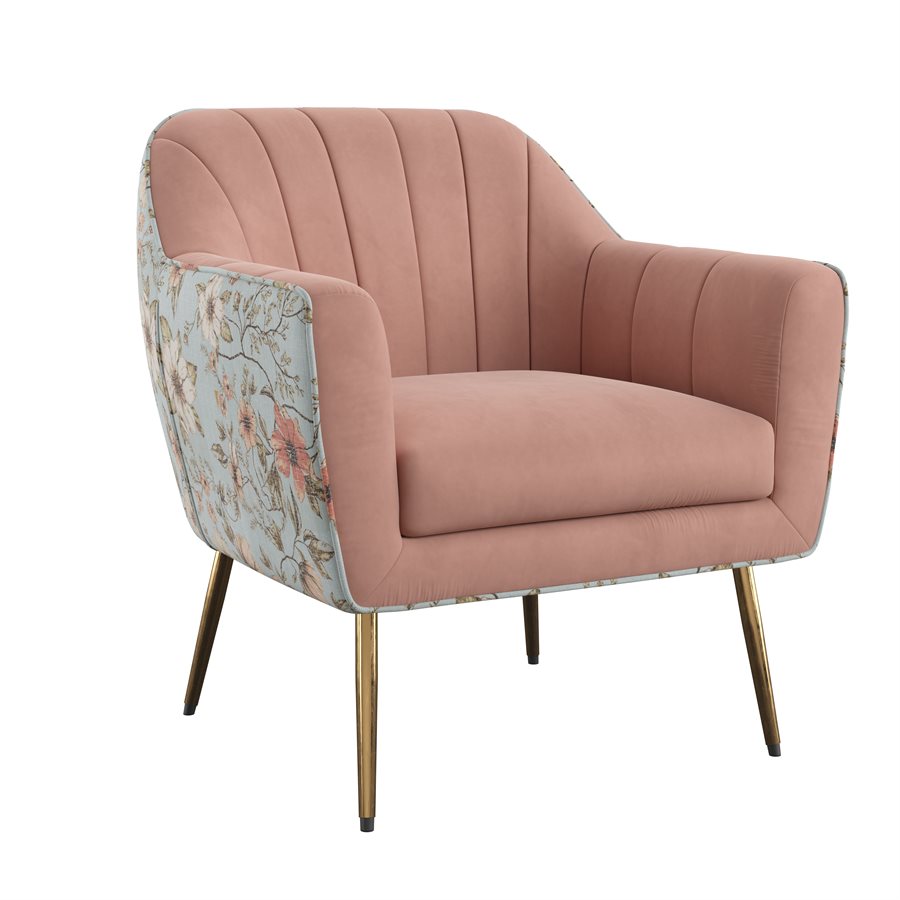 ACCENT CHAIR RECYCLED PINK FLORAL