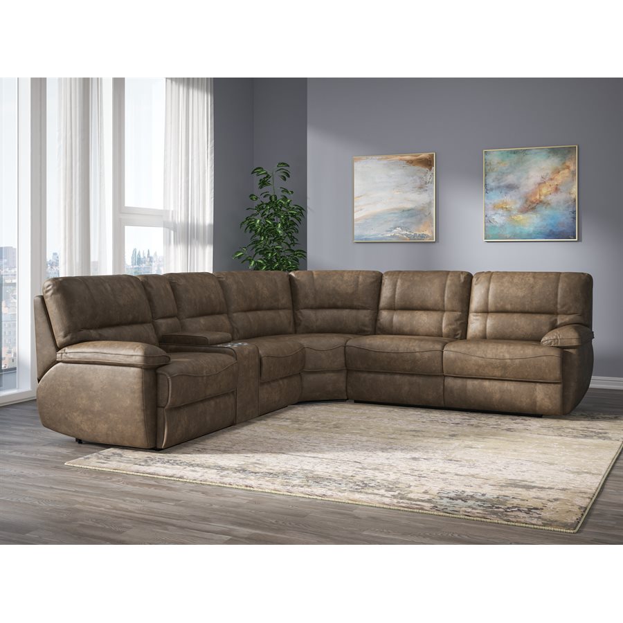 AURORA 3PC 3 POWER RECLINING SECTIONAL BROWN