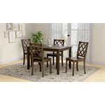 5PC SET - DINING TABLE W / 4 CHAIRS - BROWN