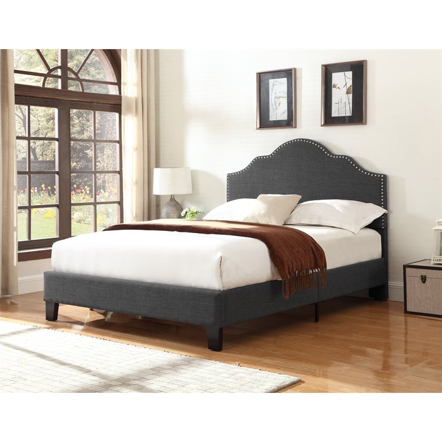 FULL UPHOLSTERED HEADBOARDFOOTBOARDRAILSCHARCOAL