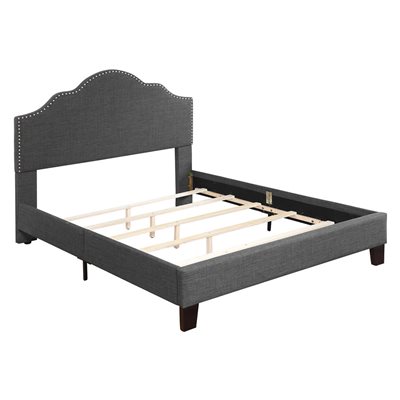 KING UPHOLSTERED HEADBOARD-FOOTBOARD-RAILS-CHARCOAL KING UPHOLSTERED HEADBOARD-FOOTBOARD-RAILS-CHARCOAL