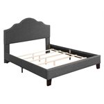 KING UPHOLSTERED HEADBOARD-FOOTBOARD-RAILS-CHARCOAL