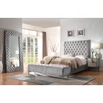 LACEY-COMPLETE QUEEN UPHOLSTERED BED-GREY