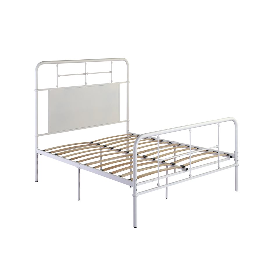 KING IRON HEADBOARDFOOTBOARDRAILSWHITE