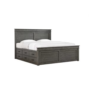 GLACIER BAY-COMPLETE QUEEN CAPTAINS BED W / 3 & 6 DRAWERS