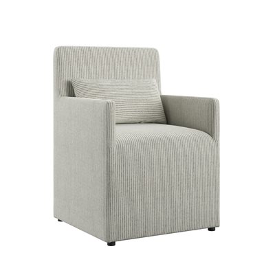 UPHOLSTERED DINING CHAIR - GREY STRIPE