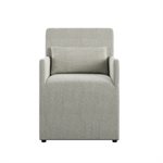 UPHOLSTERED DINING CHAIR - GREY STRIPE