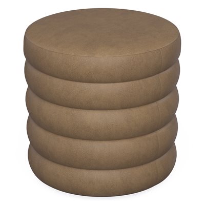 19" ROUND CHANNELED OTTOMAN W / STORAGE & TRAY - MOCHA PU 19" ROUND CHANNELED OTTOMAN W / STORAGE & TRAY - MOCHA PU