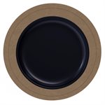 19" ROUND CHANNELED OTTOMAN W / STORAGE & TRAY - MOCHA PU