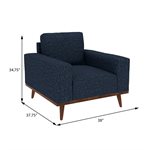 CHAIR W / WOOD BASE - NAVY