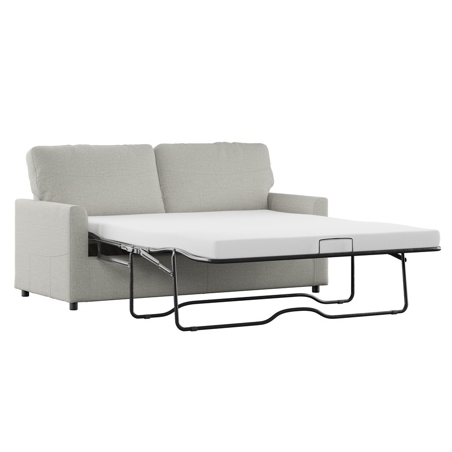 FULL SLEEPER W / GEL FOAM MATTRESS TAN