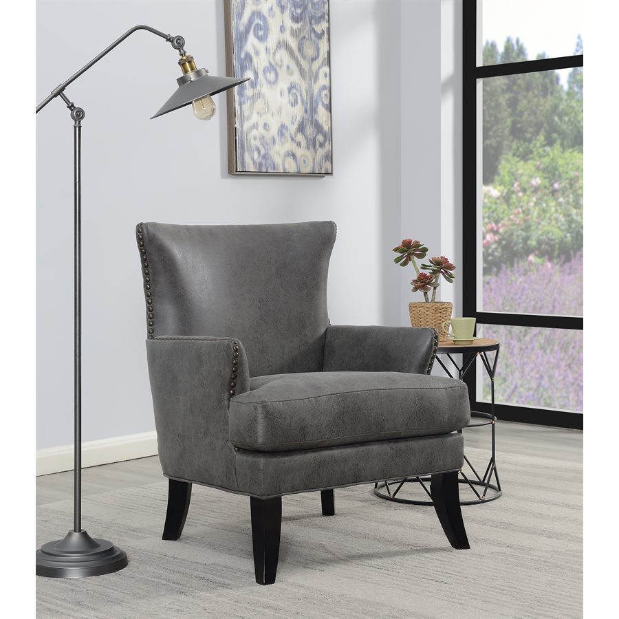 ACCENT CHAIR-DARK GREY