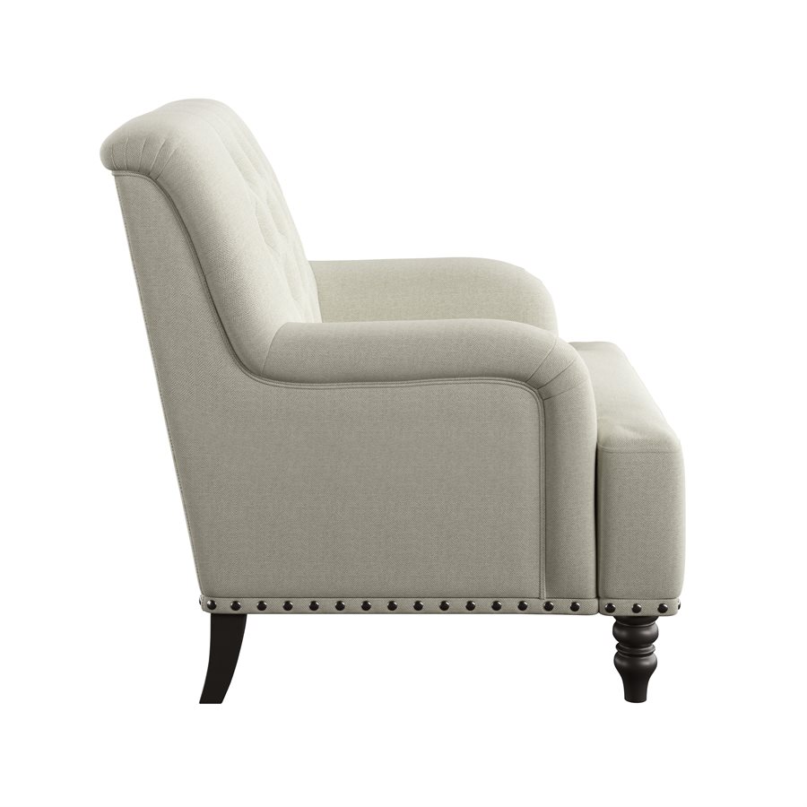 ACCENT CHAIR TAN HERRINGBONE