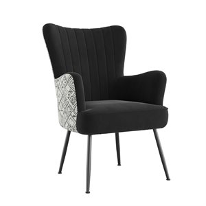 ACCENT CHAIR - RECYCLED BLACK / BOHO