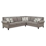 WILLOW CREEK-2PC SECTIONAL W / 6 PILLOWS-GREY