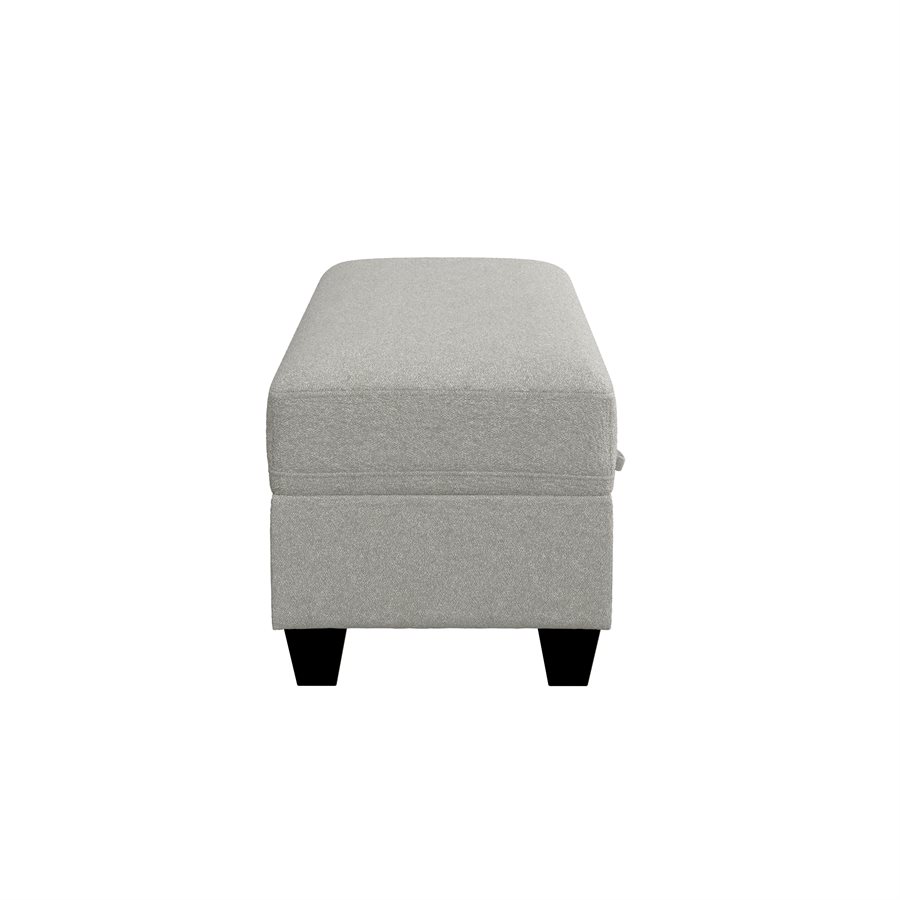 Storage Ottoman, Foam Cushion, Dark Gray Polyester Upholstery 30