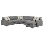 REPOSE-3PC SECTIONAL-W / 6-PILLOWS-LIGHT GREY