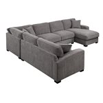 REPOSE-3PC SECTIONAL-W / 4 PILLOWS-DARK GREY
