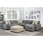 RSF CHAISE W / 2 PILLOWS-LIGHT GREY