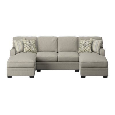ANALIESE-3PC SECTIONAL W / 4 PILLOWS - LSF AND RSF CHAISE - CREAM