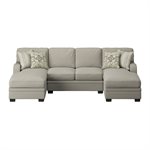 ANALIESE-3PC SECTIONAL W / 4 PILLOWS - LSF AND RSF CHAISE - CREAM