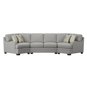 ANALIESE-3PC SECTIONAL W / 4 PILLOWS- LSF & RSF CUDDLER -LT GREY