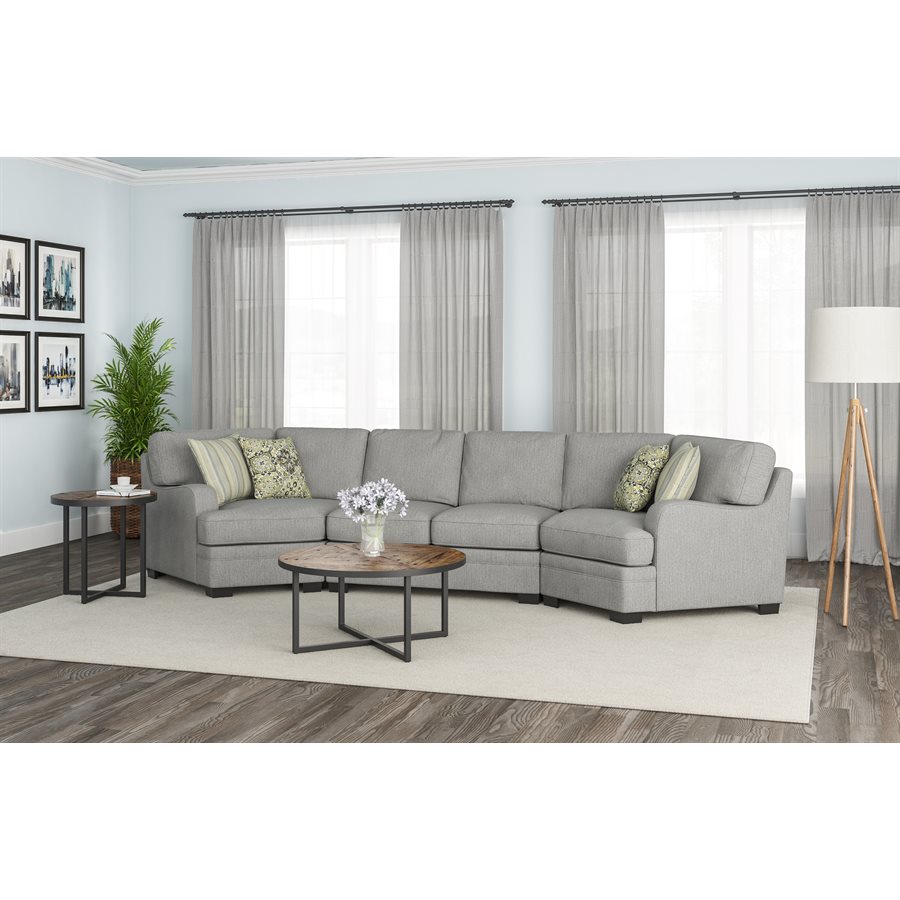 ANALIESE3PC SECTIONAL W / 4 PILLOWS LSF & RSF CUDDLER LT GREY