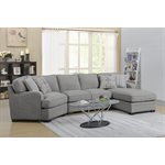 ANALIESE-3PC SECTIONAL-W / 4 PILLOWS-LIGHT GREY