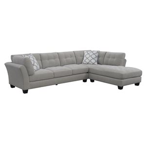 RYDER-2PC SECTIONAL W / 2 PILLOWS-GREY