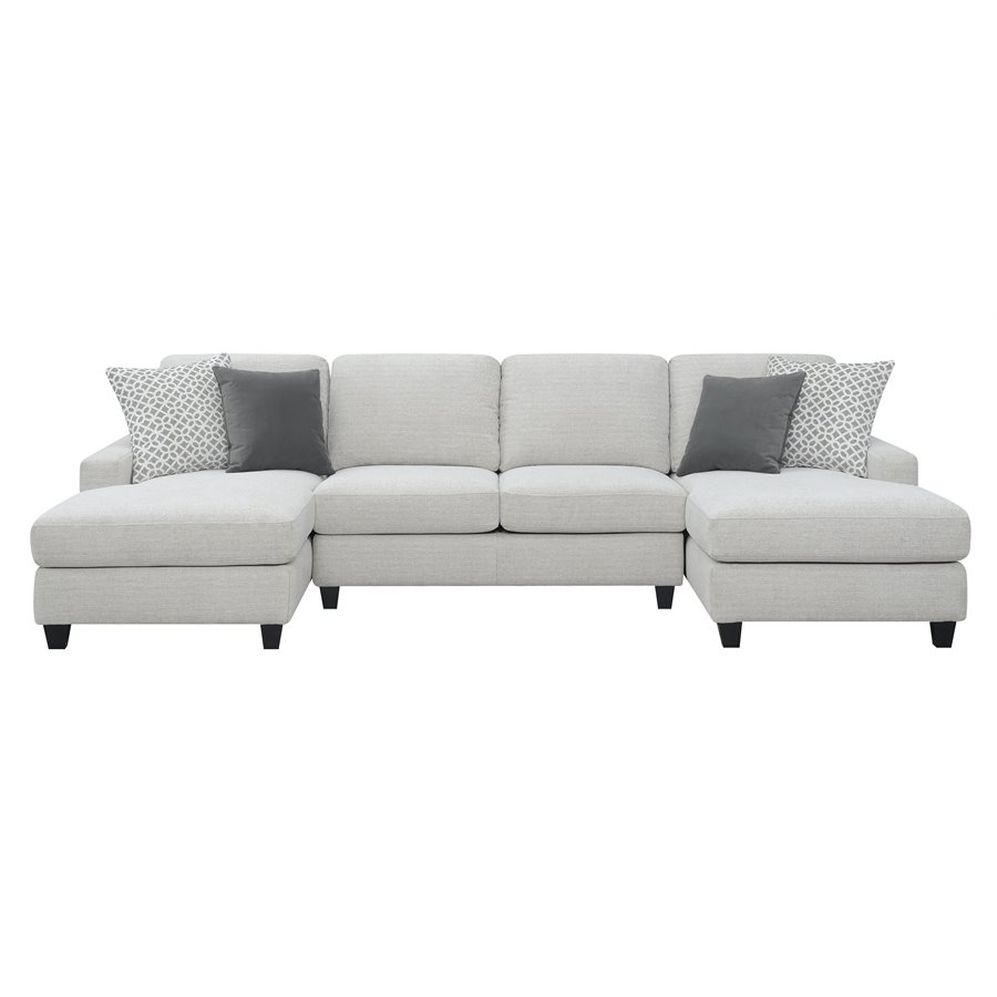 WALKER3PC SECTIONAL W / 4 PILLOWSGREY