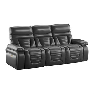 POWER SOFA W / POWER HEADREST- DROP DOWN TABLE W CUPHOLDERS AND LED LIGHTS-BLACK