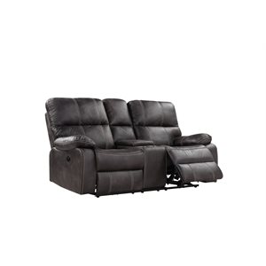 POWER CONSOLE LOVESEAT W / USB POWER OUTLET-GREY