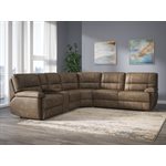AURORA-3PC 3-POWER RECLINING SECTIONAL-BROWN
