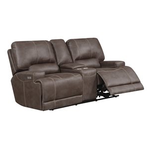 POWER CONSOLE LOVESEAT W / USB-BROWN